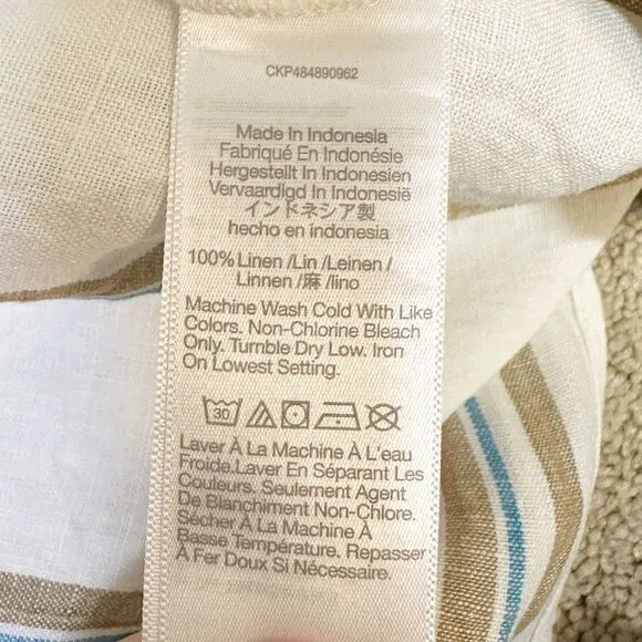 Madewell Column Striped Maxi Skirt in 100% Linen Size Extra Small