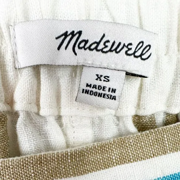 Madewell Column Striped Maxi Skirt in 100% Linen Size Extra Small