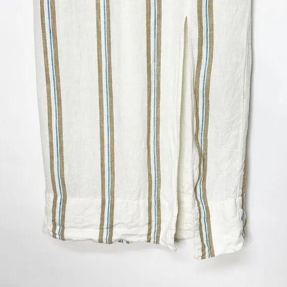Madewell Column Striped Maxi Skirt in 100% Linen Size Extra Small