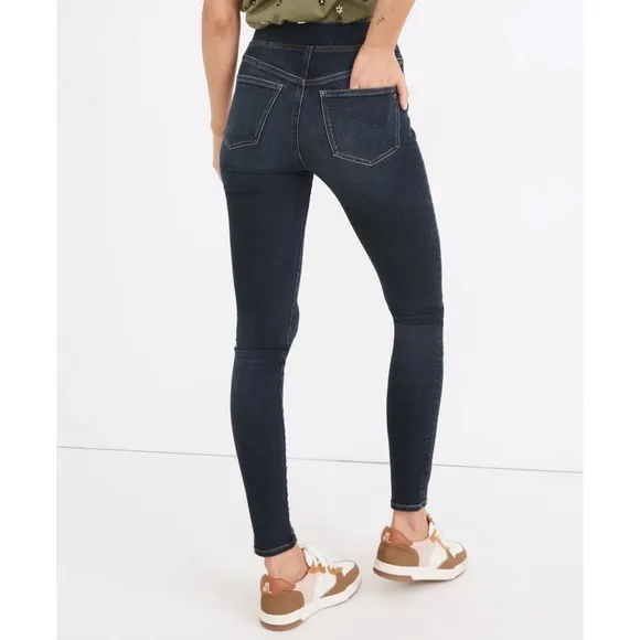 Madewell Pull On Skinny Jeans High Rise Elastic Waist Wisteria Blue Size 27