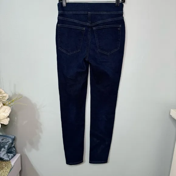 Madewell Pull On Skinny Jeans High Rise Elastic Waist Wisteria Blue Size 27