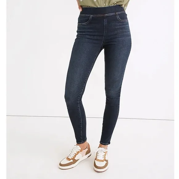 Madewell Pull On Skinny Jeans High Rise Elastic Waist Wisteria Blue Size 27