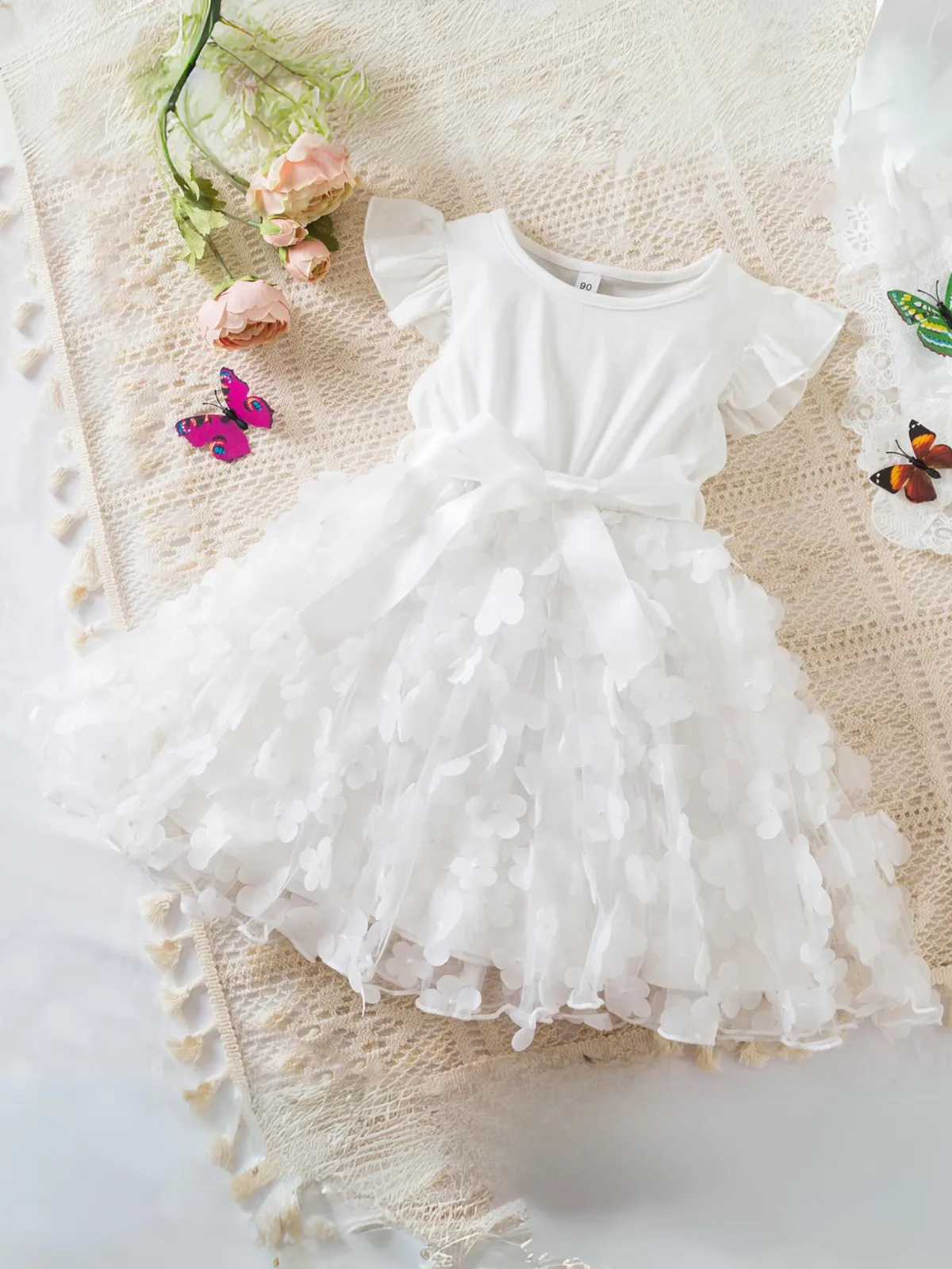 Magic Twirls 3D Flower Tutu Dress
