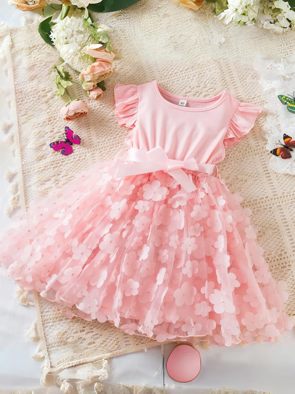 Magic Twirls 3D Flower Tutu Dress