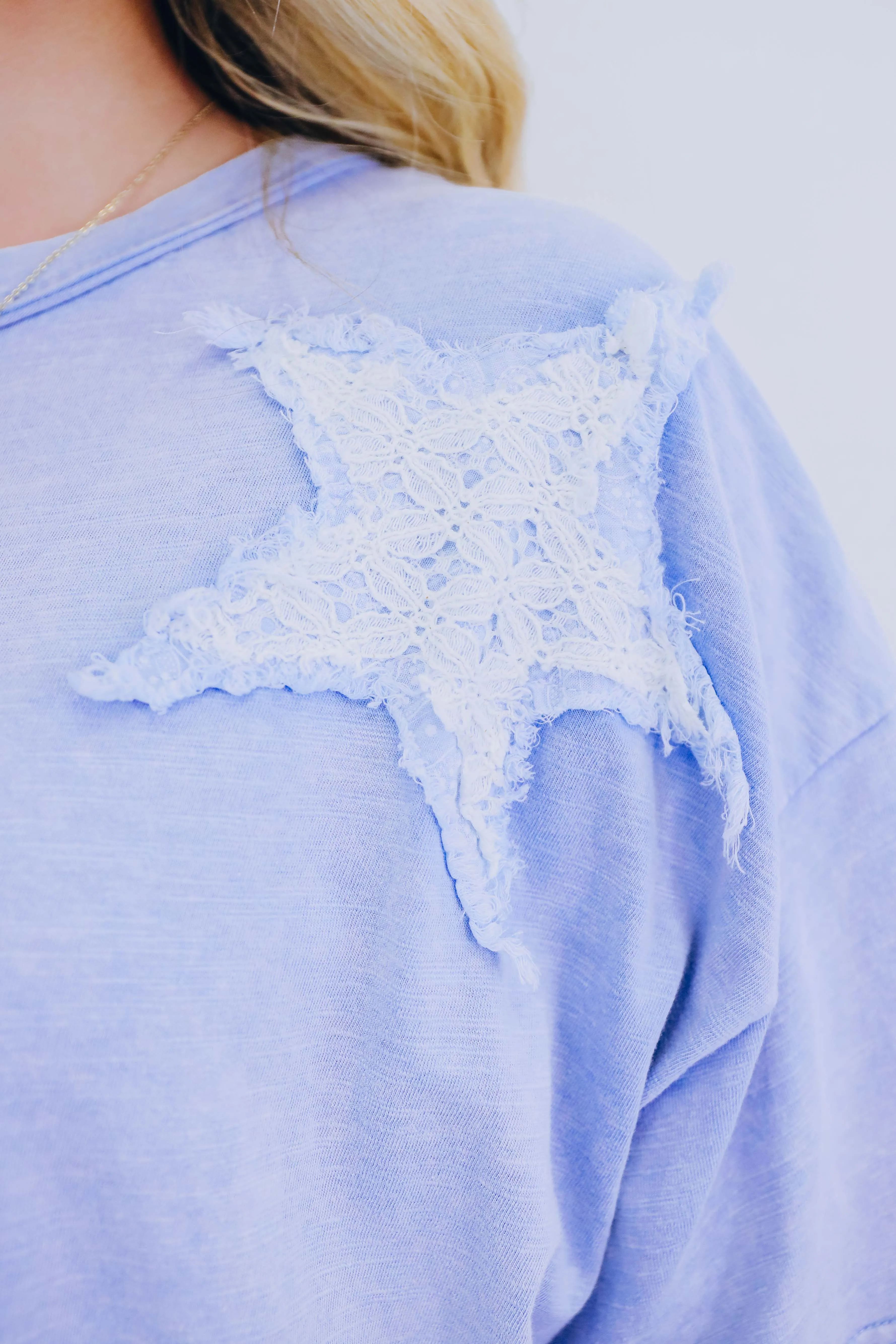 Make A Wish Star Patch Washed Top - 2 Colors