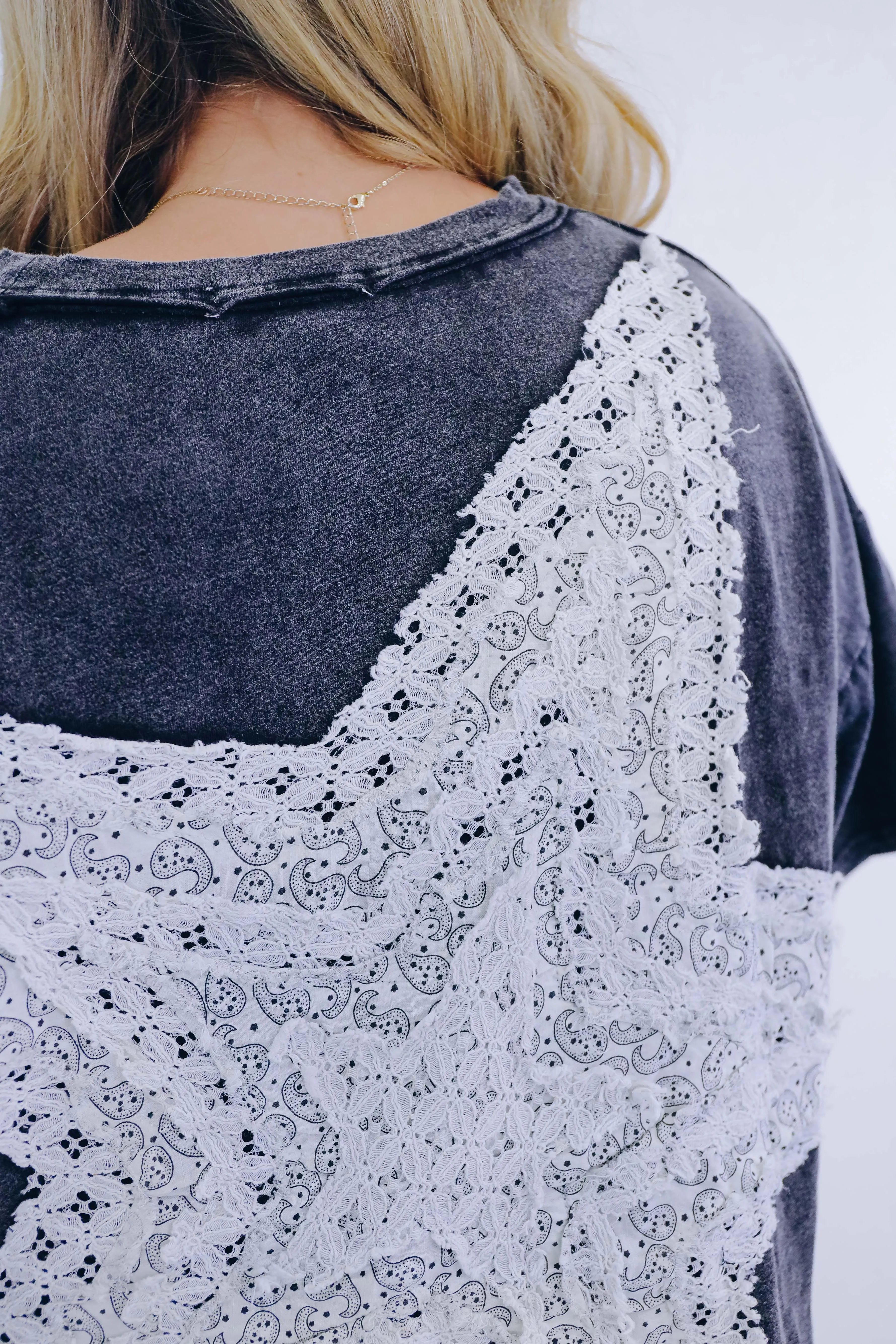 Make A Wish Star Patch Washed Top - 2 Colors