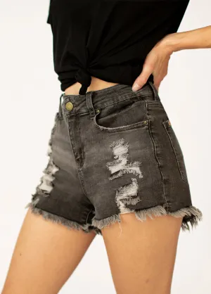 Markelle Shorts in Washed Black