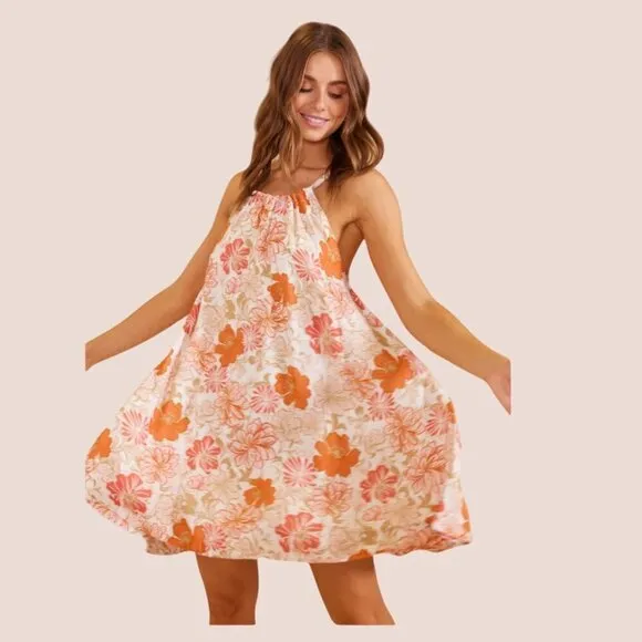 Minkpink Tabitha All Over Floral Print A Line Swing Dress, Women's Size Small