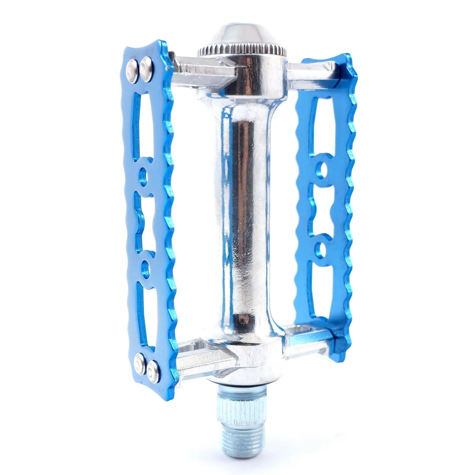 MKS Sylvan Touring Old School Fixed Toe Clip Road Bike Pedal - Red Blue Gold