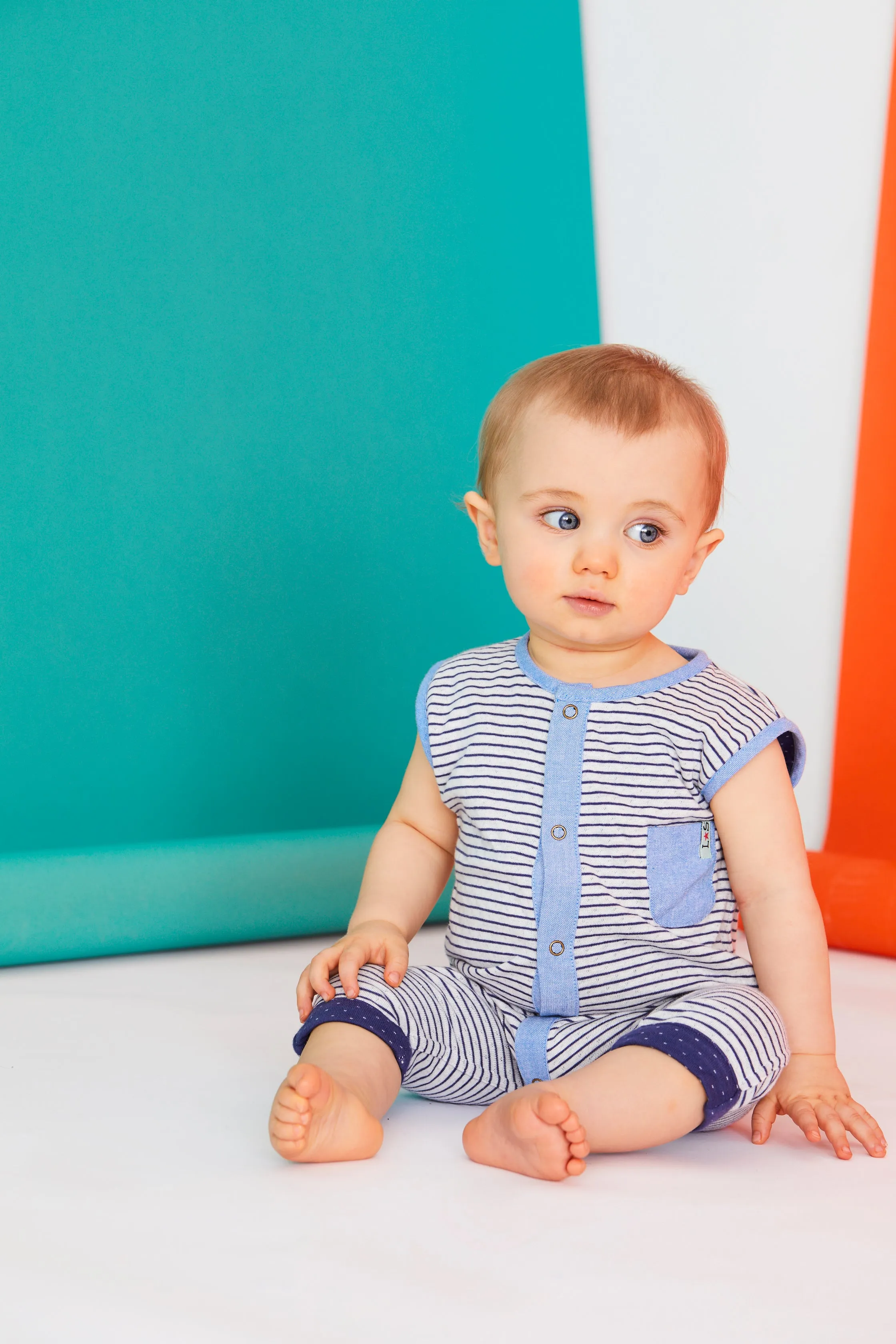 Multicoloured Stripe Print Romper