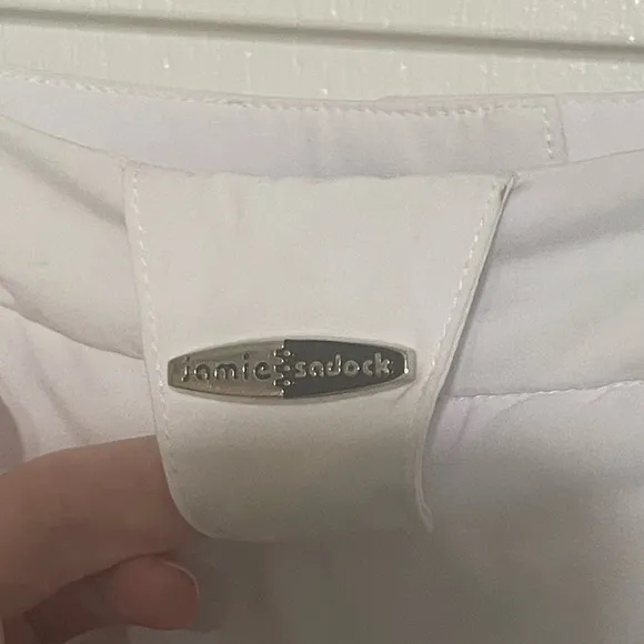 NEW Jamie Sadock 15&quot; Shorts Airwear Sugar White Silver Hardware {$72 MSRP} Sz 2