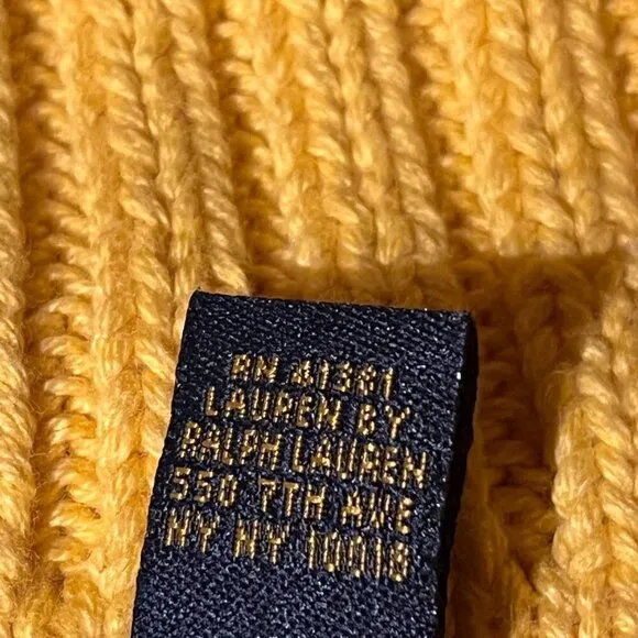 NEW Lauren Ralph Lauren Collared Yellow Knit Sweater with Gold Clasp Closure XL
