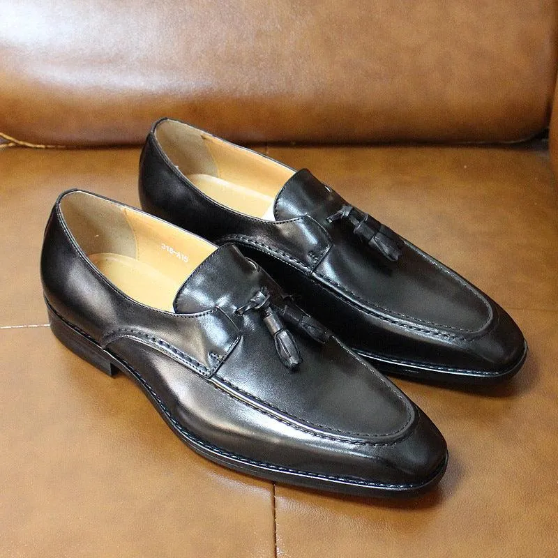New Style Casual Business Leather Shoes Men's Tassel A Pedal