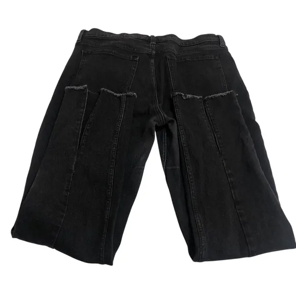 NEW⭐️ABERCOMBIE &amp; FITCH Skinny High Rise Women’s Black Jeans Split Hem Size 16
