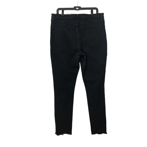 NEW⭐️ABERCOMBIE &amp; FITCH Skinny High Rise Women’s Black Jeans Split Hem Size 16