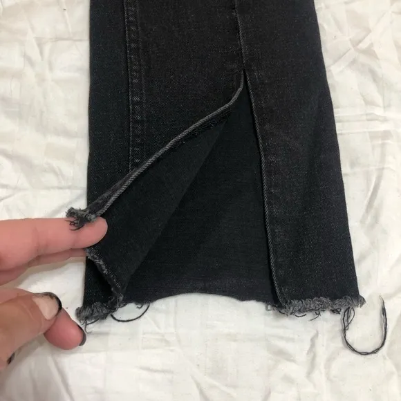 NEW⭐️ABERCOMBIE &amp; FITCH Skinny High Rise Women’s Black Jeans Split Hem Size 16