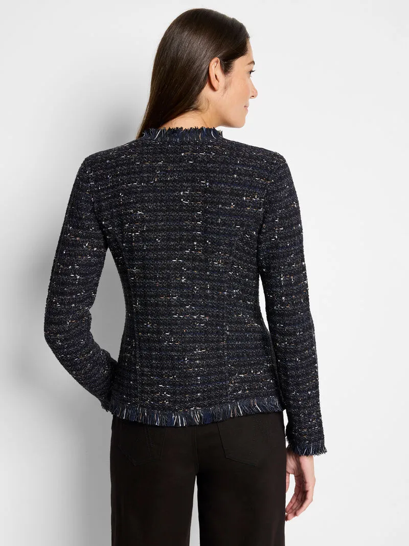 NIC ZOE Nightfall Fringe Mix Knit Jacket