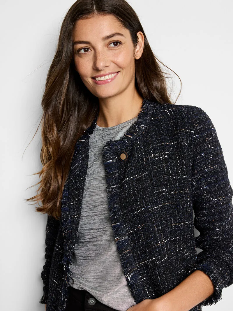 NIC ZOE Nightfall Fringe Mix Knit Jacket