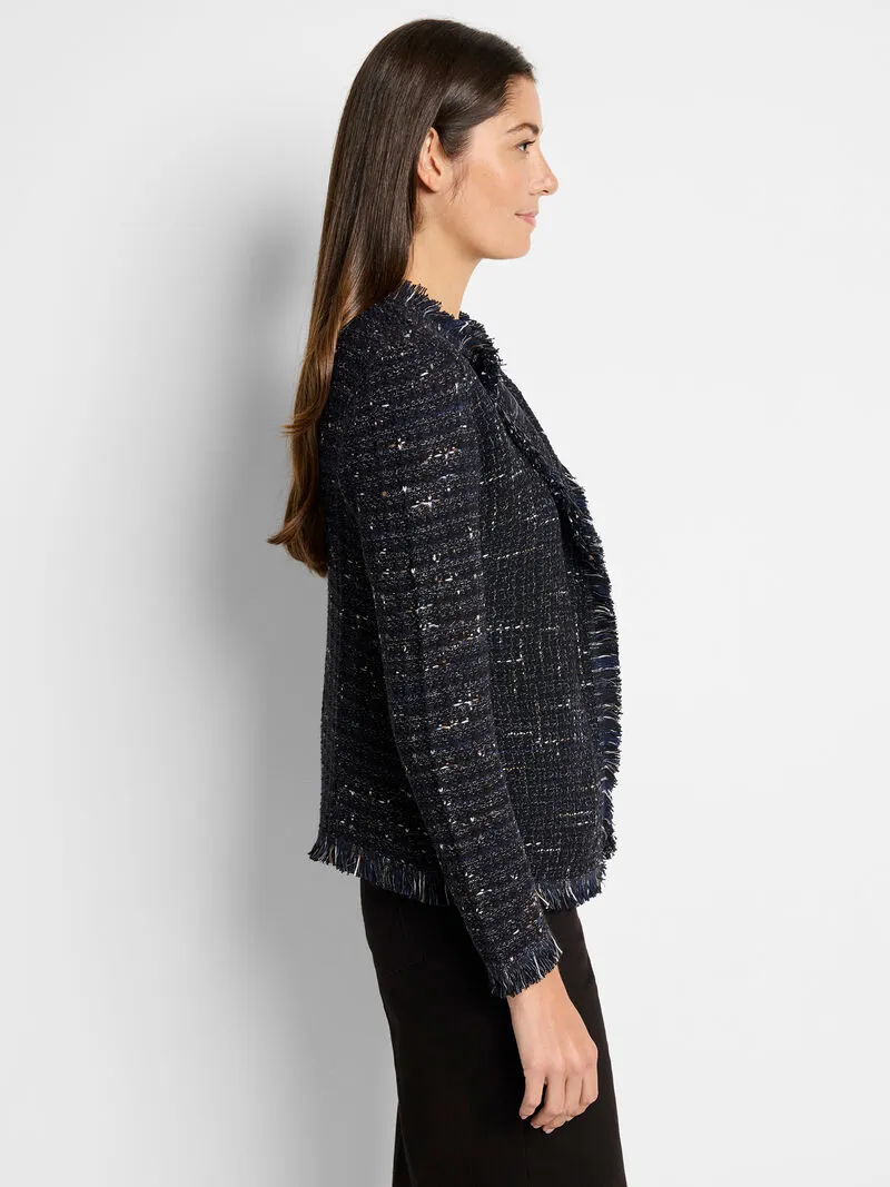 NIC ZOE Nightfall Fringe Mix Knit Jacket