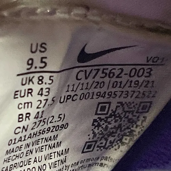 Nike Lebron 18 Low ACG Terra Purple Black White Mens 9 1/2 S1195-2005