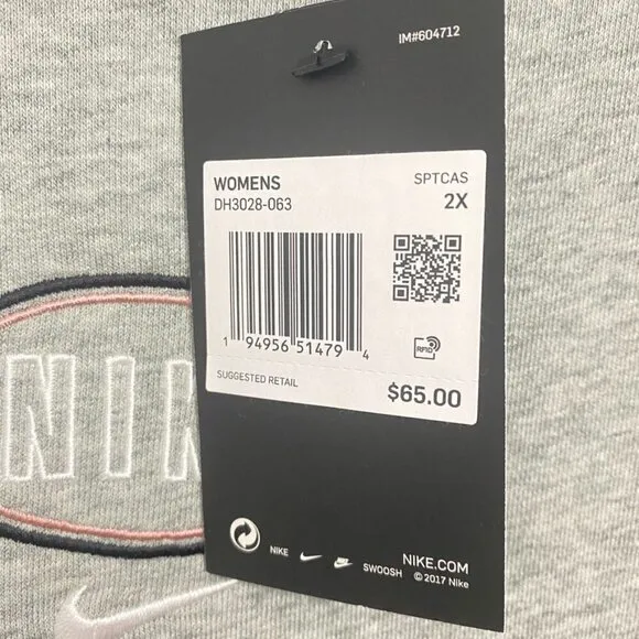 Nike Sportswear Plus Size Heather Gray Sweat Shorts Romper w/Pockets Size 2X NWT