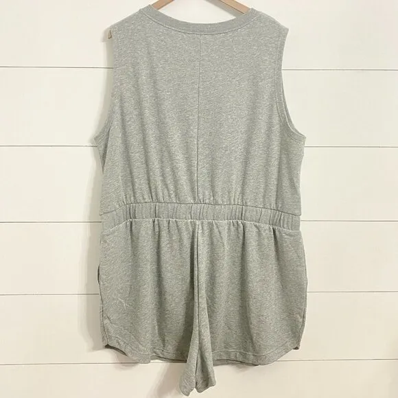 Nike Sportswear Plus Size Heather Gray Sweat Shorts Romper w/Pockets Size 2X NWT
