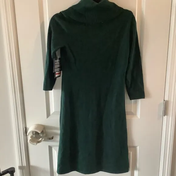 NINE WEST Cowl Neck Fit and Flare Knit Dress