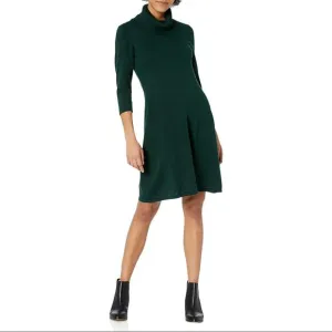 NINE WEST Cowl Neck Fit and Flare Knit Dress