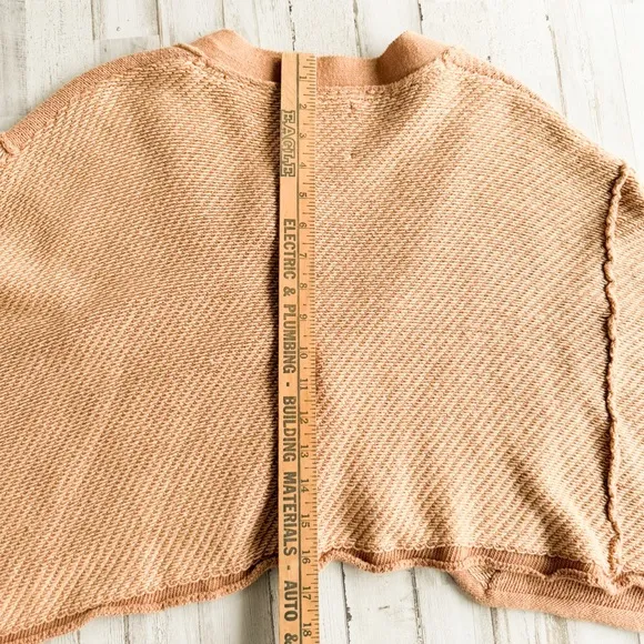 NWT Free People We the Free Tan Cardigan Sweater Womens S Cropped Loose $128
