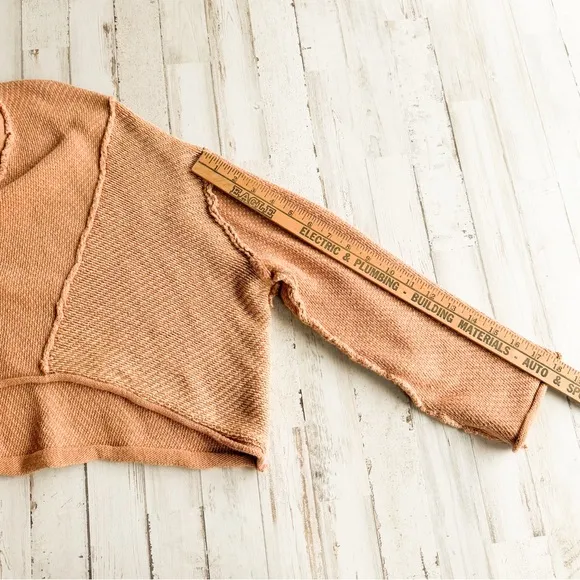 NWT Free People We the Free Tan Cardigan Sweater Womens S Cropped Loose $128