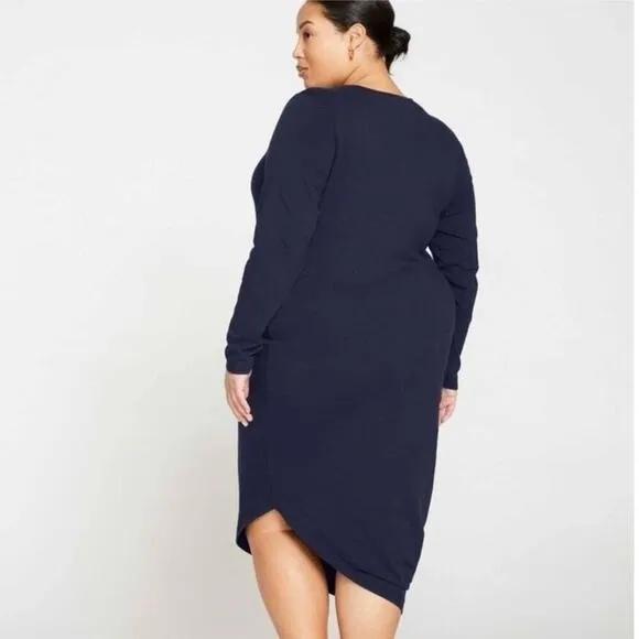 NWT Universal Standard Geneva Navy Blue Long Sleeve Midi Dress Size 14/16