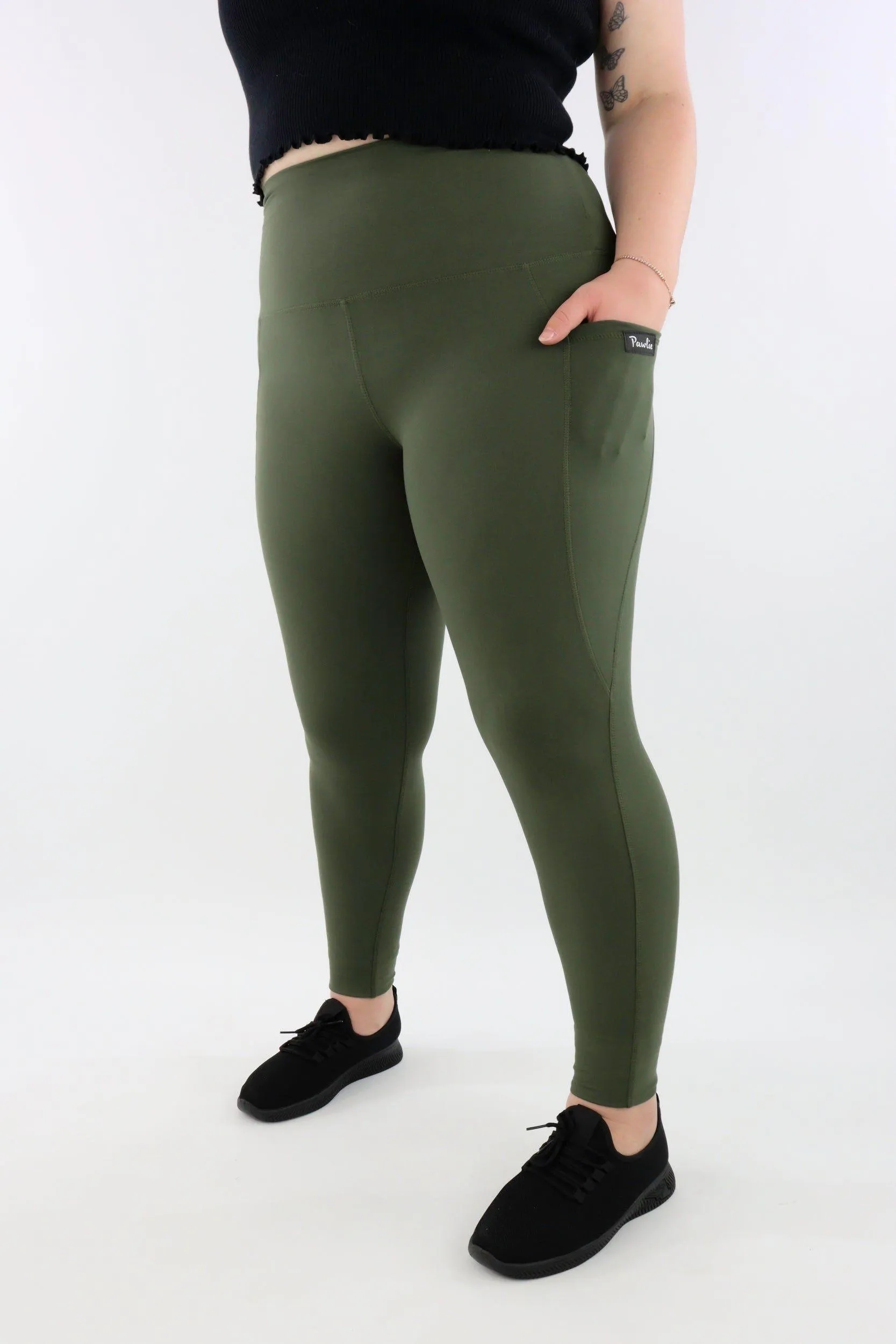 Olive - Hybrid 2.0 - Leg Pockets - Full Leggings