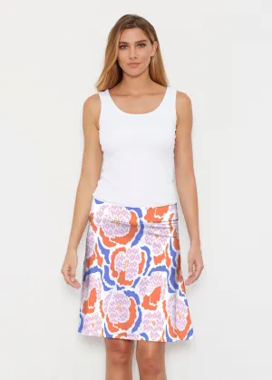 Peonies Pink (8074) ~ Silky Brenda Skirt 21 inch