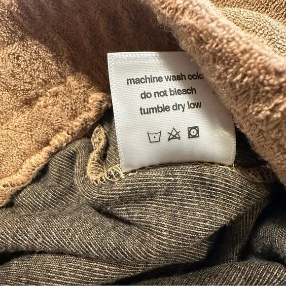 People Of Leisure Size S Tan 100% Organic Cotton Drawstring Terry Cloth Shorts