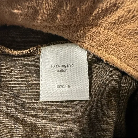 People Of Leisure Size S Tan 100% Organic Cotton Drawstring Terry Cloth Shorts