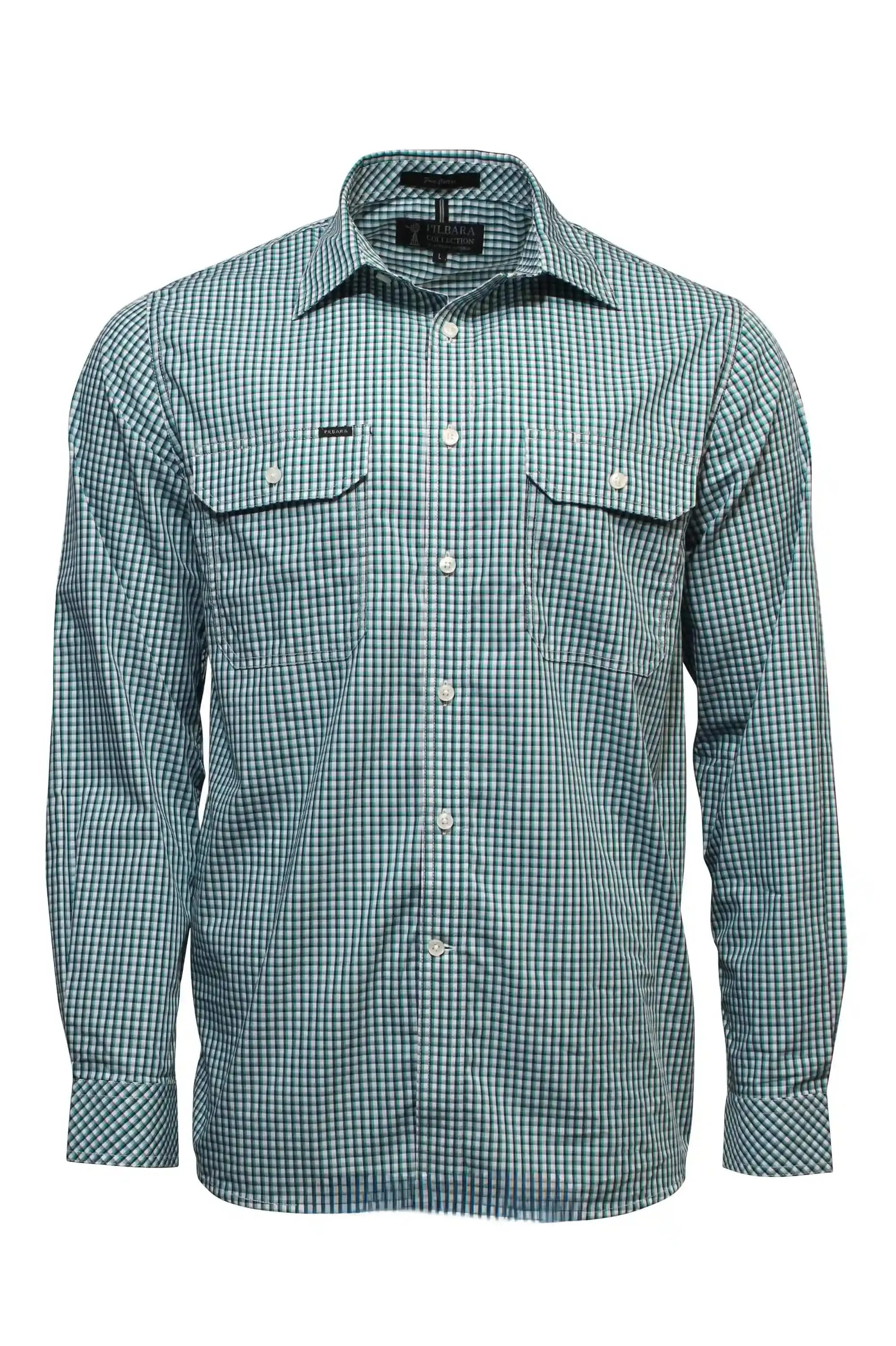 Pilbara Shirt Mens Dual Pocket Check (RMPC089)