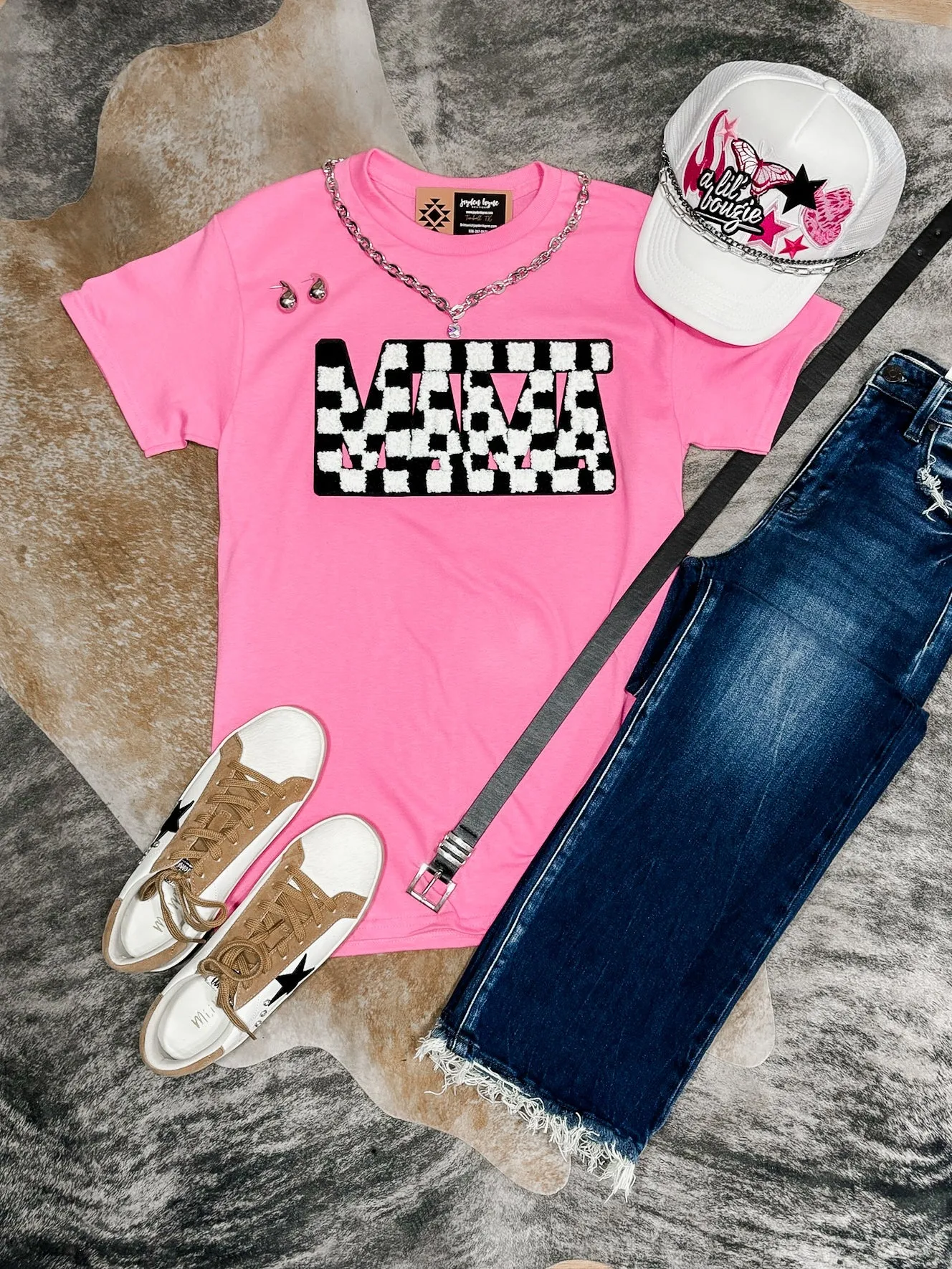 Pink Mama Chenille Patch Tee
