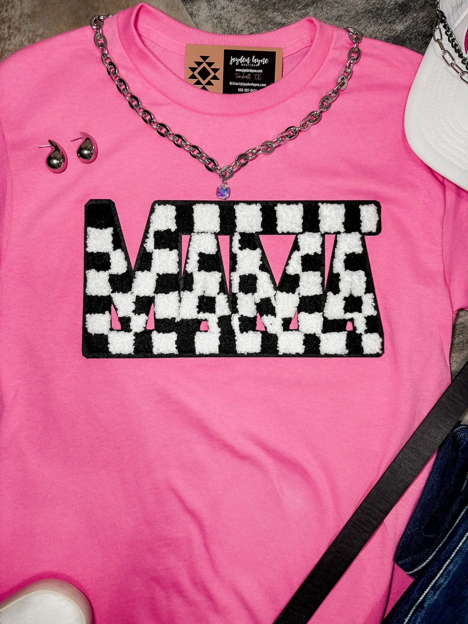 Pink Mama Chenille Patch Tee