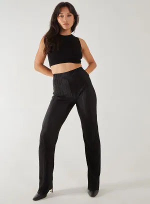 Plisse Flared Trousers