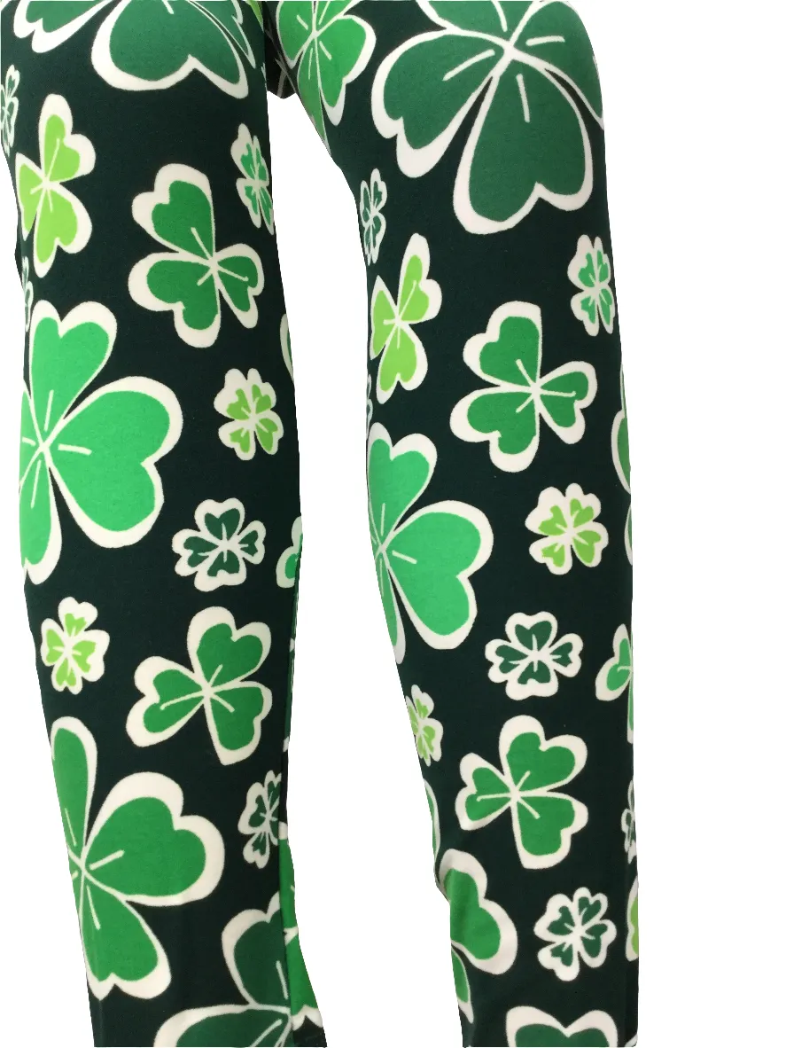 Plus Leggings "Lucky 4 Leaf Clover"