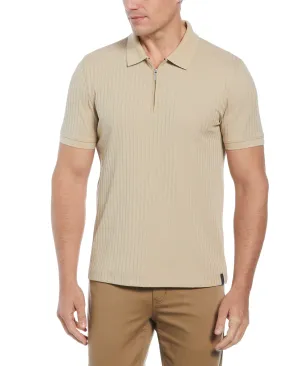 Quarter Zip Ribbed Polo