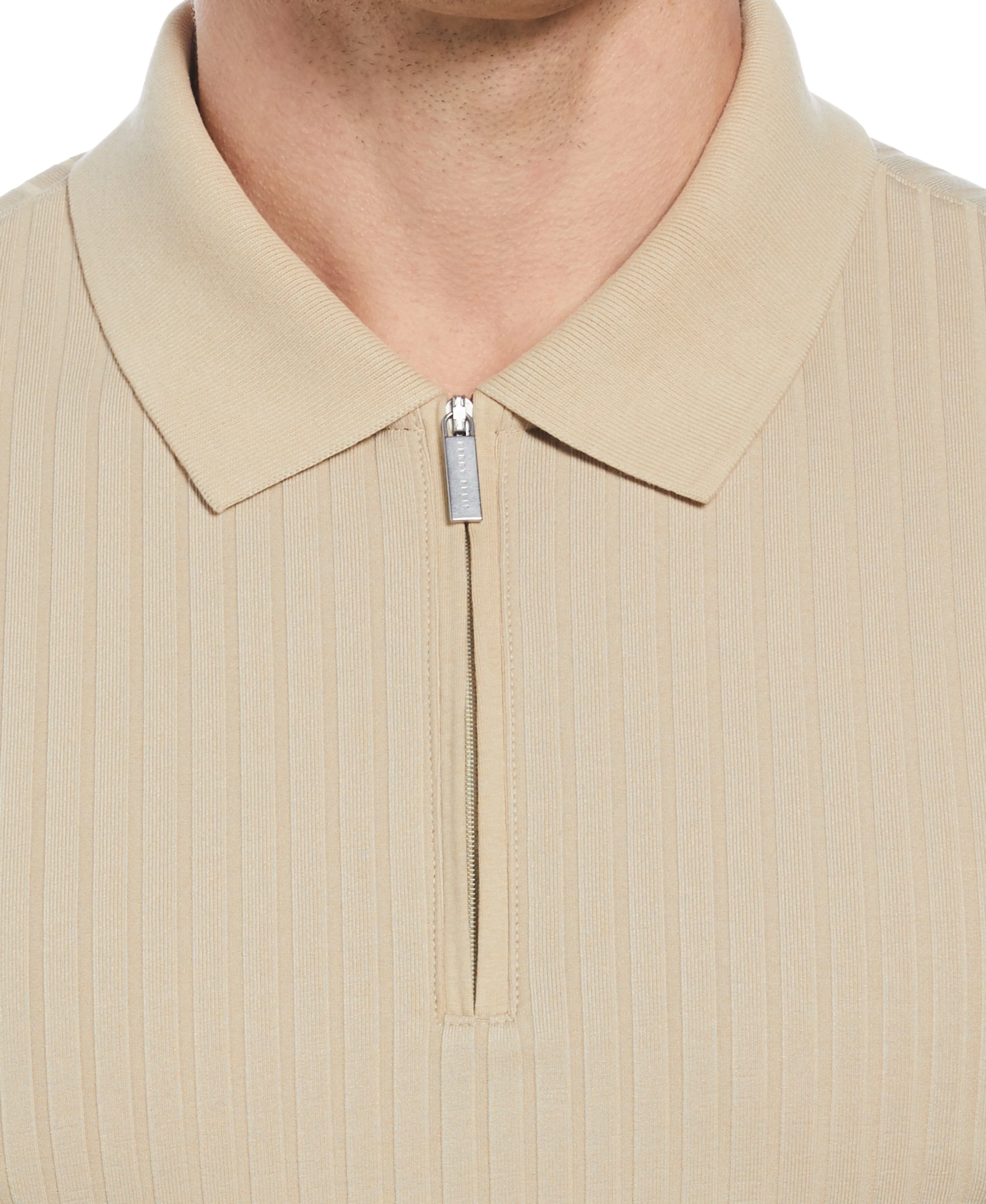 Quarter Zip Ribbed Polo
