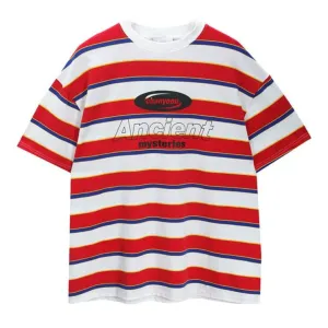 "ANCIENT" T-shirt à Rayures Rouge - URB1™