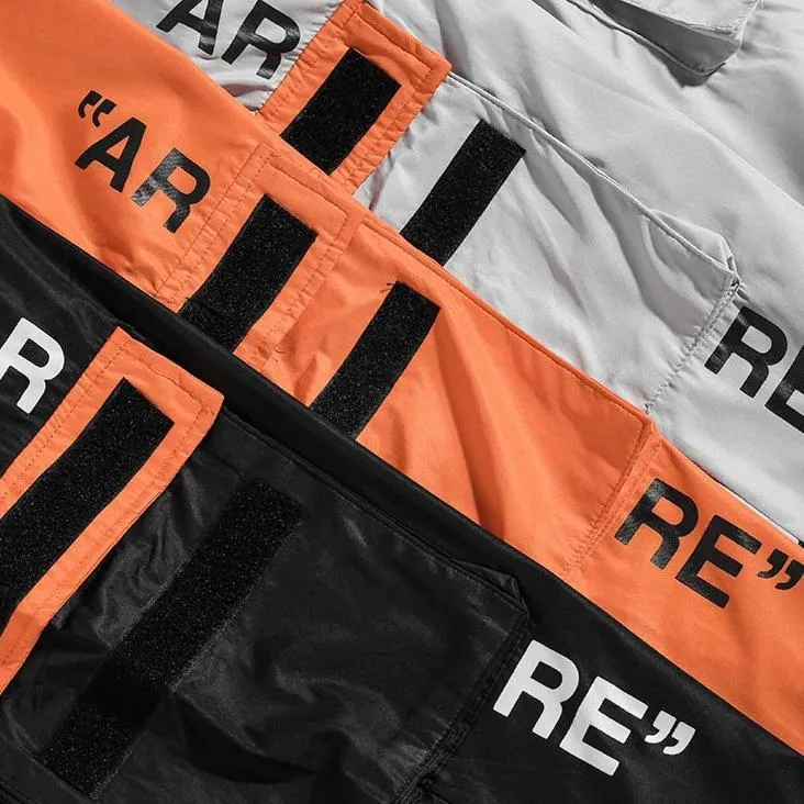 "AR RE" Pantalon Cargo Orange Streetwear - URB1™