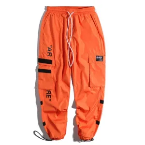 "AR RE" Pantalon Cargo Orange Streetwear - URB1™