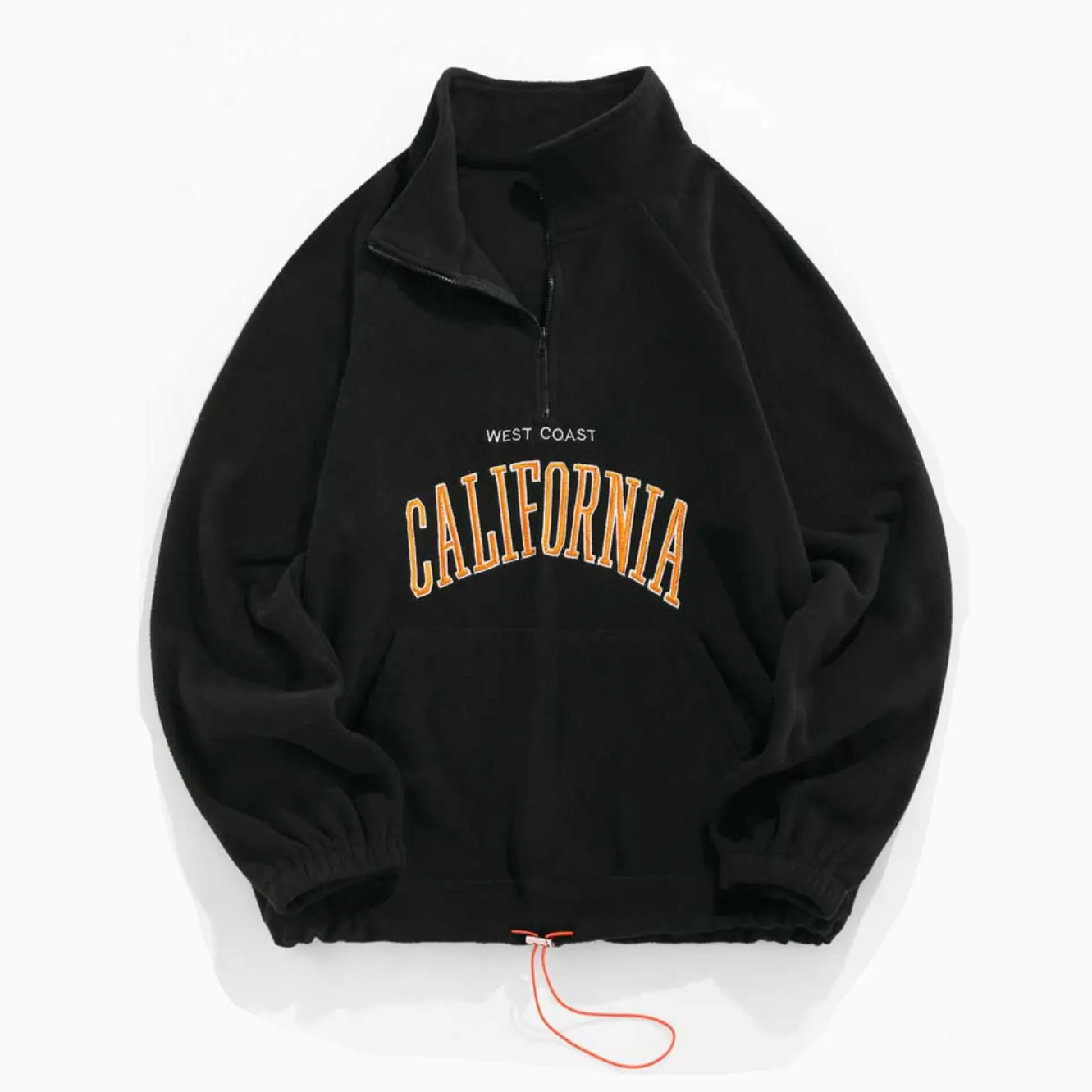 "CALIFORNIA" Sweat-shirt Polaire Col Camionneur Vintage Vert - URB1™