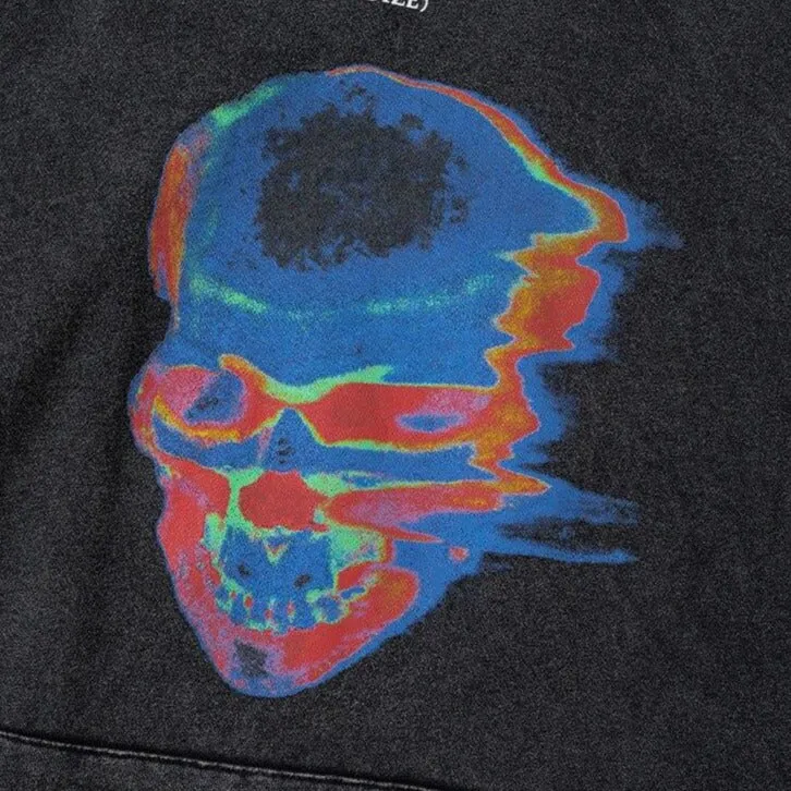 "CHOIZE" Sweat-shirt Hoodie à capuche Noir Délavé - URB1™