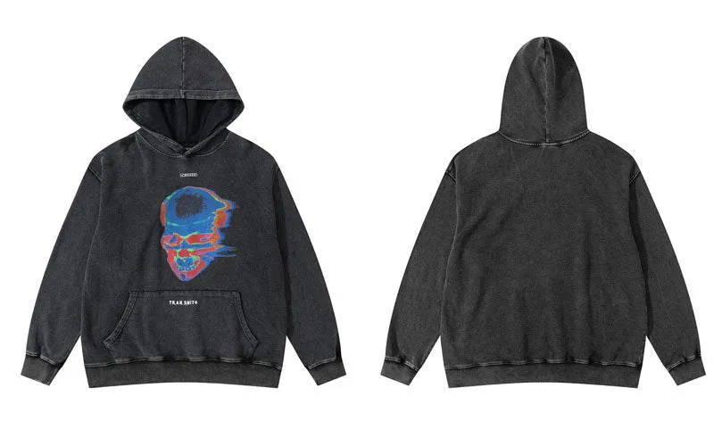 "CHOIZE" Sweat-shirt Hoodie à capuche Noir Délavé - URB1™