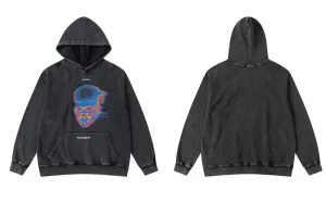 "CHOIZE" Sweat-shirt Hoodie à capuche Noir Délavé - URB1™