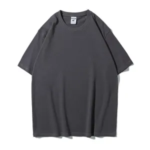 "ESSENTIAL" T-SHIRT BASIQUE UNI GRIS FONCÉ STREETWEAR - URB1™